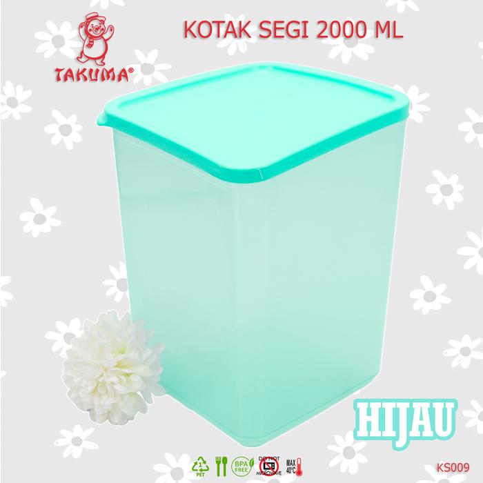 Gambar KOTAK SEGI SERBAGUNA 2000ML KS009 - TOPLES SEGI SERBAGUNA TAKUMA 2 LITER Kotak Penyimpanan Murah dari Takumashop88 Kab. Tangerang Tokopedia