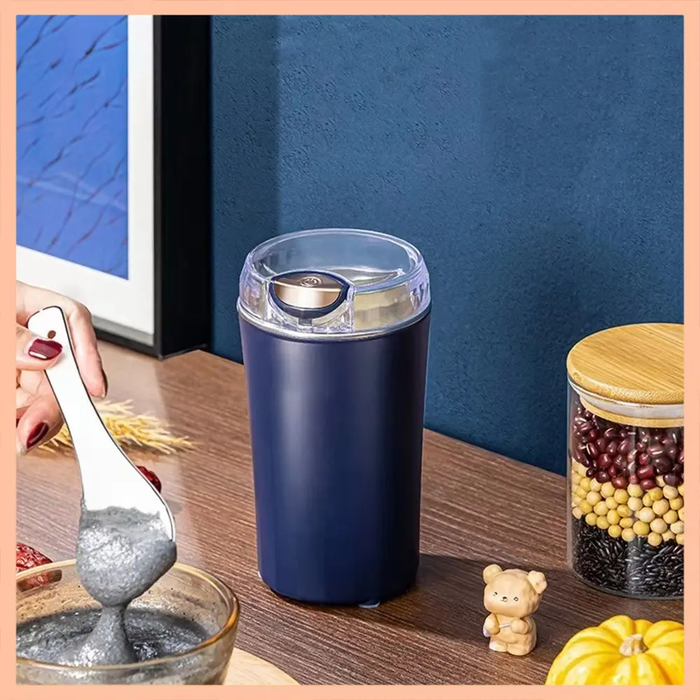 Electric grinder Deep blue coffee grinder cup large capacity Stainless Steel Blender Fine Powder Grinding Machine