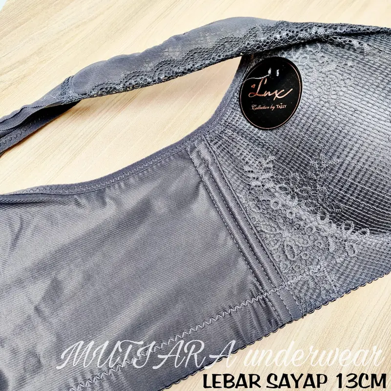 Bra Sayap Lebar TALLY 8117 Size 34-44 Cup C Pakai Kawat/Bra Penekan Lemak Sayap Lebar Pakai Kawat Bh Wanita Busa Tipis Brokat Katun 7