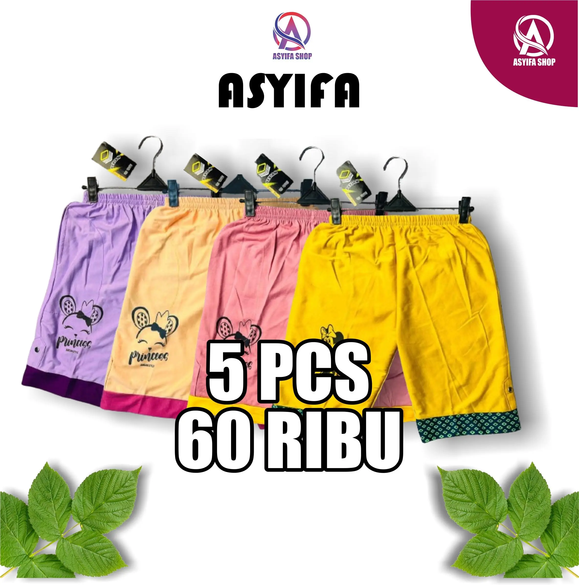PAKET PROMO FASHION 5 PCS CELANA PENDEK ANAK MOTIF KARTUN HARGA MURAH