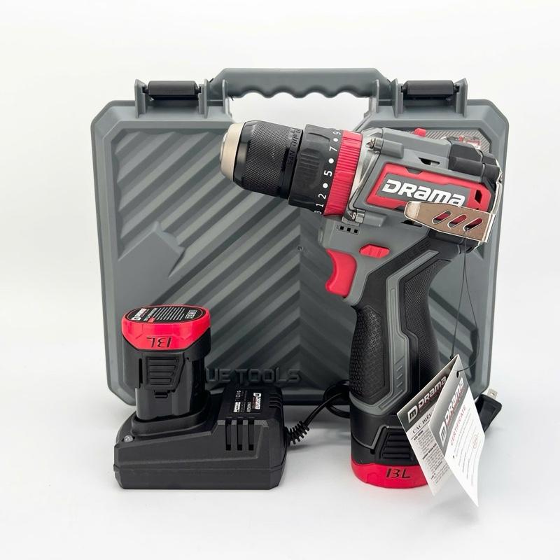  Máy Khoan Pin DRAMA D-18 10Li - 3 Chức Năng - Bộ 2 Pin 4CEll Sạc - Kèm Móc Inox - Không Chổi Than - Đầu khoan 10mm máy  khoan  pin  cầm  tay 