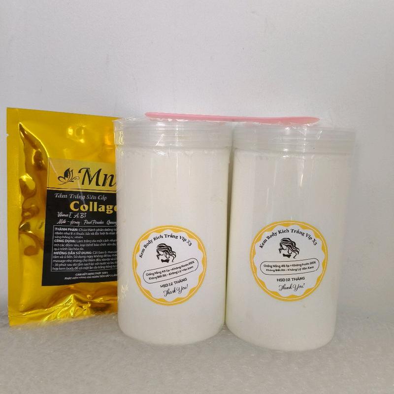 Mua 1kg tặng 1kg Kem Body có kích trắng x3,cấp ẩm cho da k bết rít k lộ Vân kem thấm nhanh,kháng nước chóng nắng