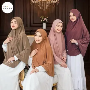 KENAN - Sabrina Bergo Syar'i Size XXL  Daily Instan Jersey Langsung Slup Anti Ribet Hijab Instan Kerudung Nyaman Pad Simple Muslim Syari Khimar