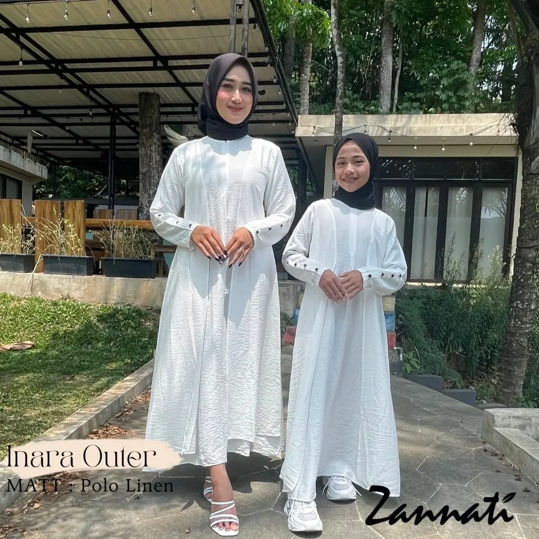 Zannati Gamis Couple Mom & Kids Inara Outer Polo Linen