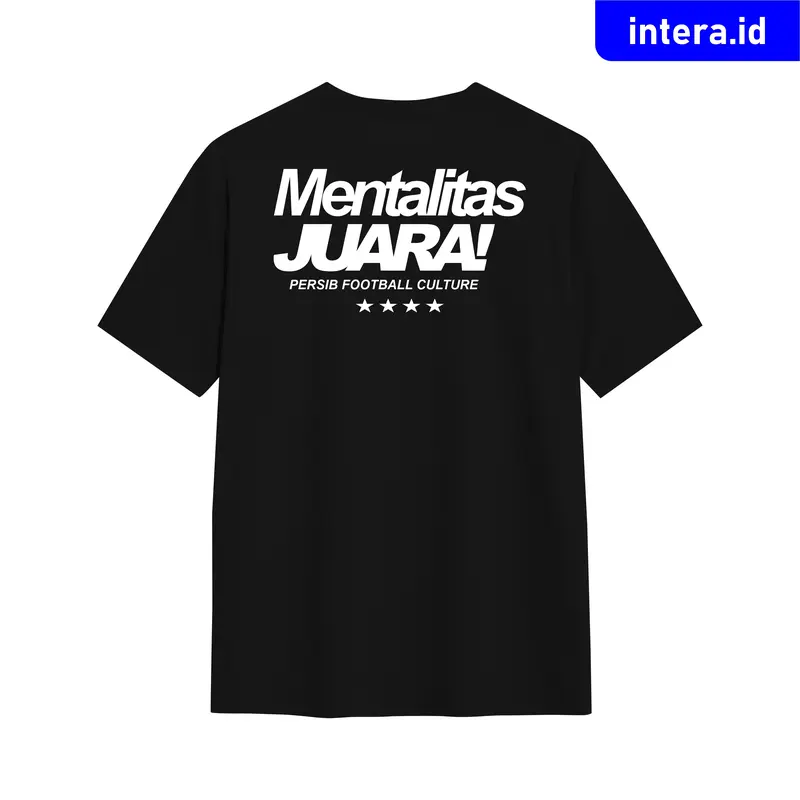 Kaos T-shirt | Persib Bandung | "Mentalitas Juara" | White & Black | Cotton Combed Pria Wanita 4