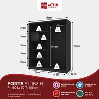 Gambar Activ Lemari Besi Sliding Minimalis / Wardrobe Cermin Hitam - FORTE SL 162 B - SL 162 B (Hitam) dari Cubic Home & Living Kab. Gresik 4 Tokopedia