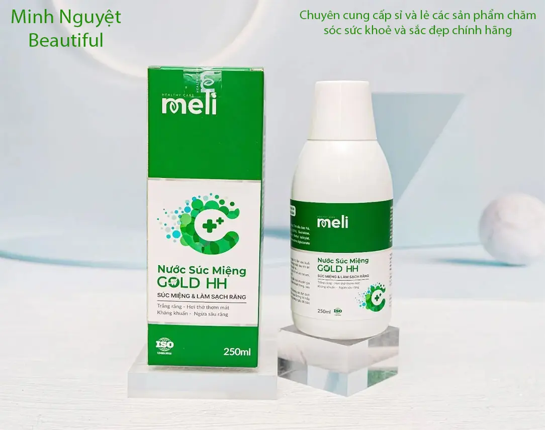 Nước Súc Miệng, Họng Không Cồn GOLD HH 250ml chính hãng Meli - Minh Nguyệt Beautiful