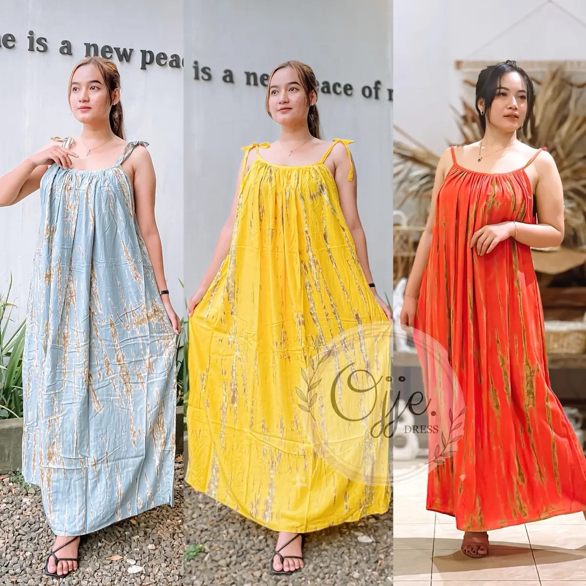 Paket 3pcs Daster Tali Longdress Jumbo Warna Random Bumil Rayon Nyaman Ibu Hamil Busui