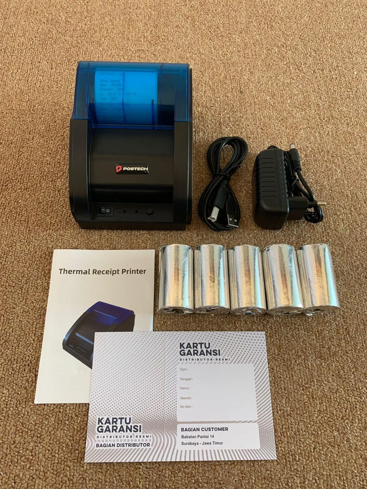 Bonus 5 Kertas Thermal Printer Bluetooth 58MM Adroid / ios Windows Port RJ11 Konek Cash Drawer