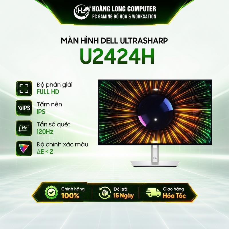 Màn Hình Dell UltraSharp U2424H 24 Inch IPS Full HD 120Hz 5ms USB-C Đồ Họa Chuyên Nghiệp