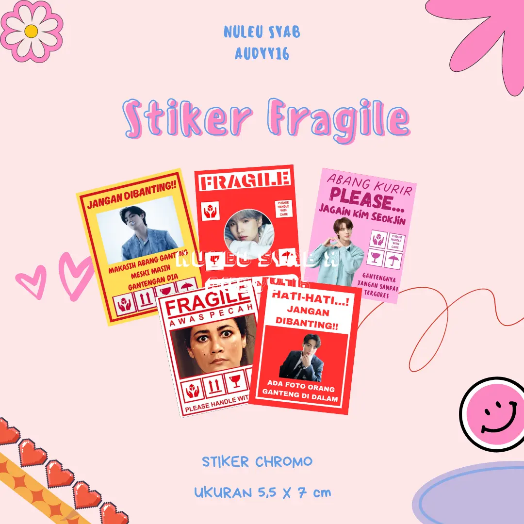 STIKER FRAGILE PENGIRIMAN OLSHOP MURAH (100 PCS)