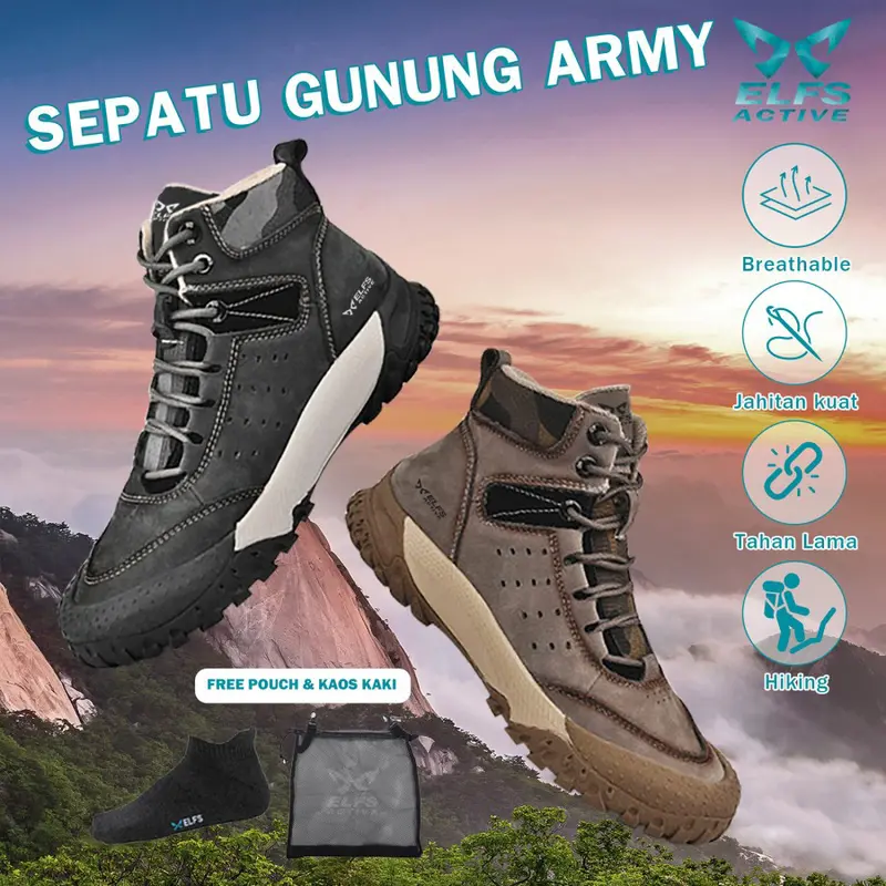 Elfs Active ATLAS Hiking Shoes - Sepatu Gunung High Cut Water Resist Outdoor Sport Pria 0