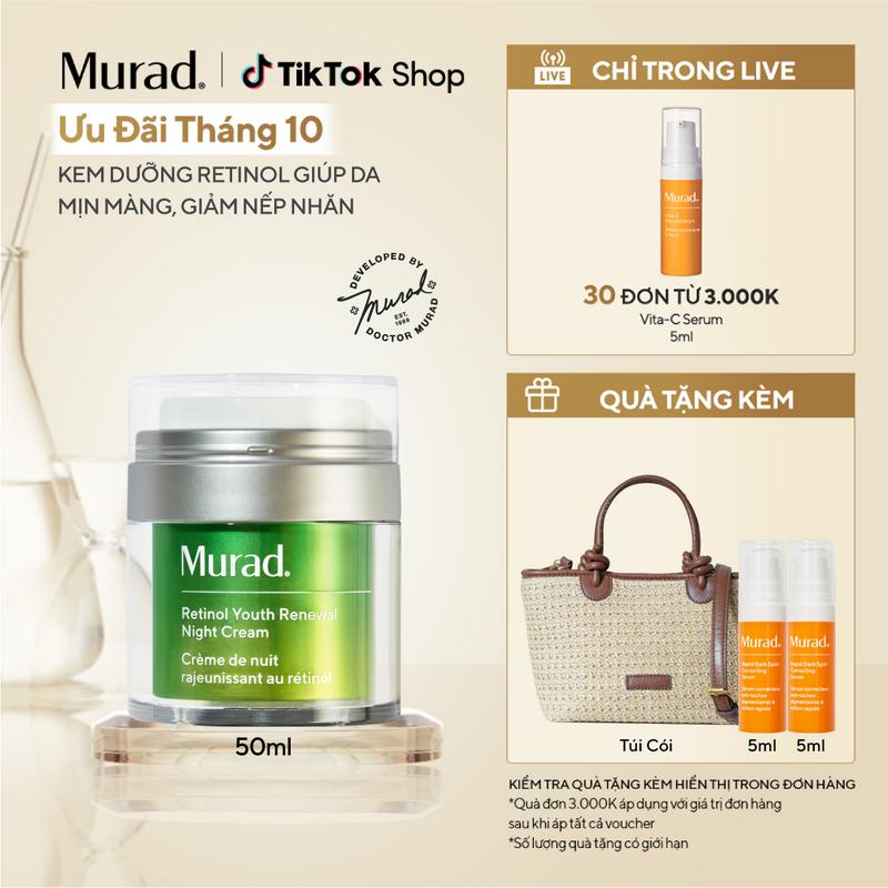 Kem dưỡng ẩm Retinol giúp da mịn màng và làm mờ nếp nhăn Murad Retinol Youth Renewal Cream 50ml