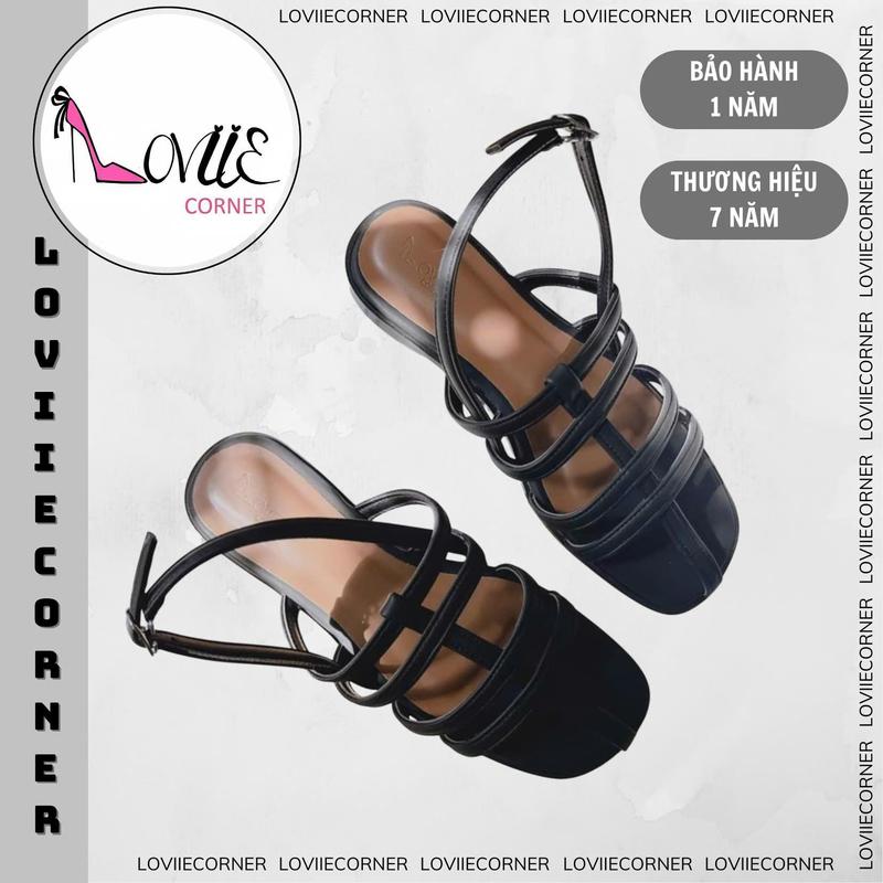 LOVIIECORNER - SANDAL QUAI MẢNH NGANG PHỐI DỌC QUAI MẢNH ÔM CHÂN THIẾT KẾ ĐƠN GIẢN - GIÀY NỮ QUAI ĐAN RỌ HỞ HẬU CÀI CÓ KHÓA CÀI - S240609 sandal nữ Shoes DéP Jean