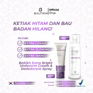 Baltikh 1 SET Pemutih Ketiak dan Selangkangan Baltikh Extra Bright Bakuchiol Underarm Cream dan Deodorant Spray Pencerah Ketiak Glowing Pemutih Slengki & Area Lipatan