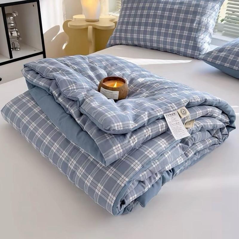 Chăn Kẻ Cotton Đũi Bông Xơ Đậu Nành Mẫu Kẻ Hot 2026 Chăn Hè Thu Mềm Mỏng Nhẹ Dễ Sử Dụng Kích Thước To Rộng Dãi chan xodaunanh