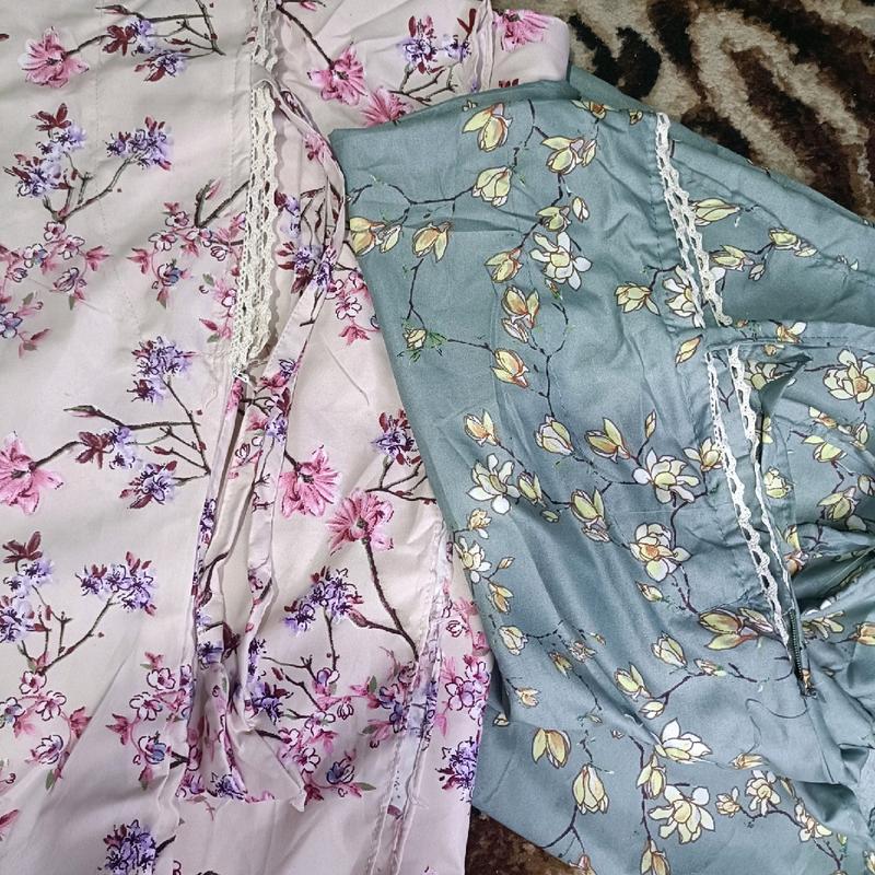 Mukena Katun Rayon Motif Bunga Sakura Ukuran Jumbo - Dewasa - Muslim, Wanita, Bali, Cantik, Renda, Mukenah 3