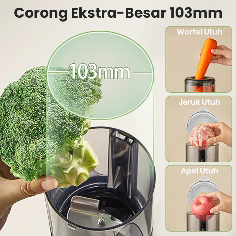 Mecoo Aesthetic Slow Juicer Extra Big Mouth Pengektrak Buah 3