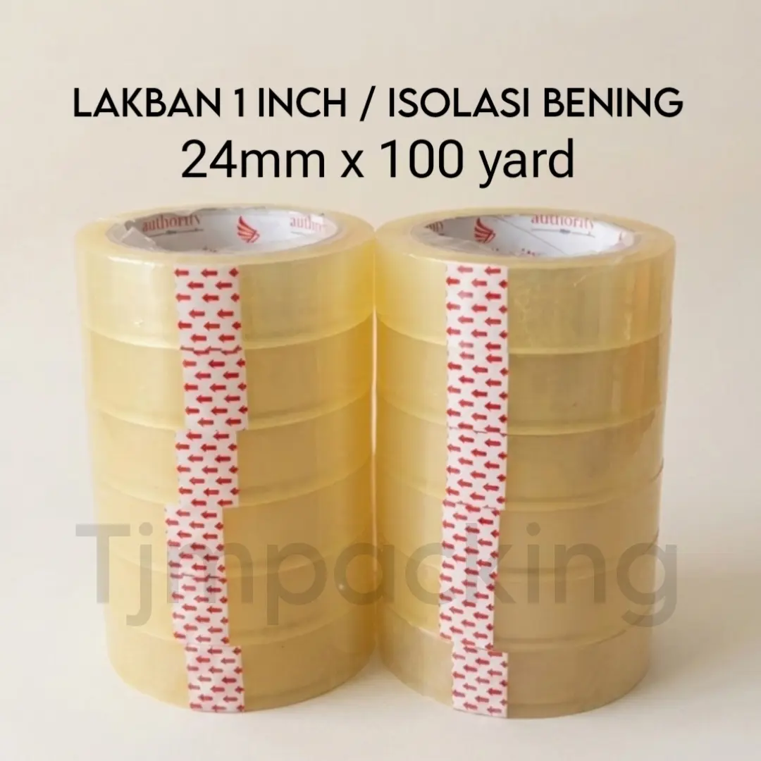12 ROLL - LAKBAN ISOLASI 100 YARD BENING - 24MM X 100 YARD - AUTHORITY