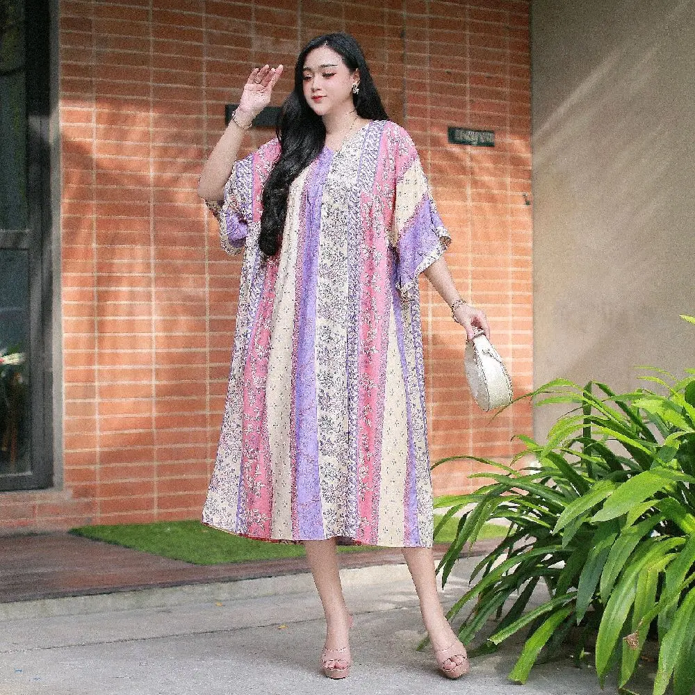 Daster Mega LD 130 PJ 110 Bahan Rayon Super Premium Busui Friendly - Wanita, Midi, Dress, Panjang, Tebal, Pendek, Casual, Baju Menyusui, Bumil