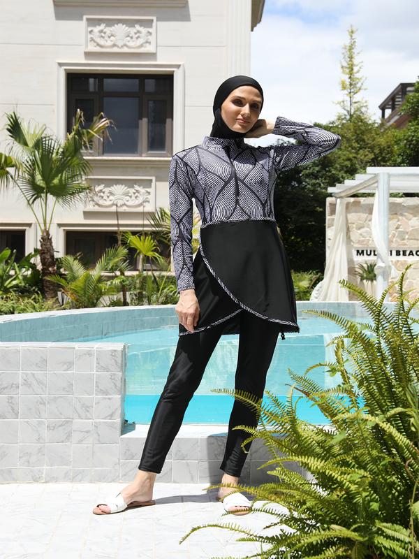 Muslim Swimwear Hijab Modest Swimsuit Women Islamic Swimming Suit Cover Ups Burkini Hijabs For Woman Long Sleeve Swim Bathing 6