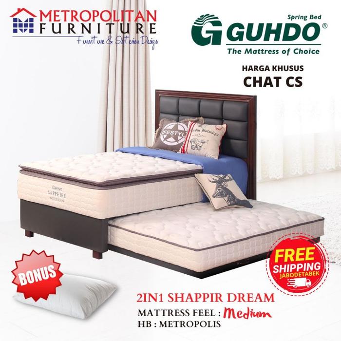 Gambar Guhdo Spring bed 2in1 Sapphire Dream Set Metropolis dari METROPOLITAN FURNITURE Kota Bekasi Tokopedia