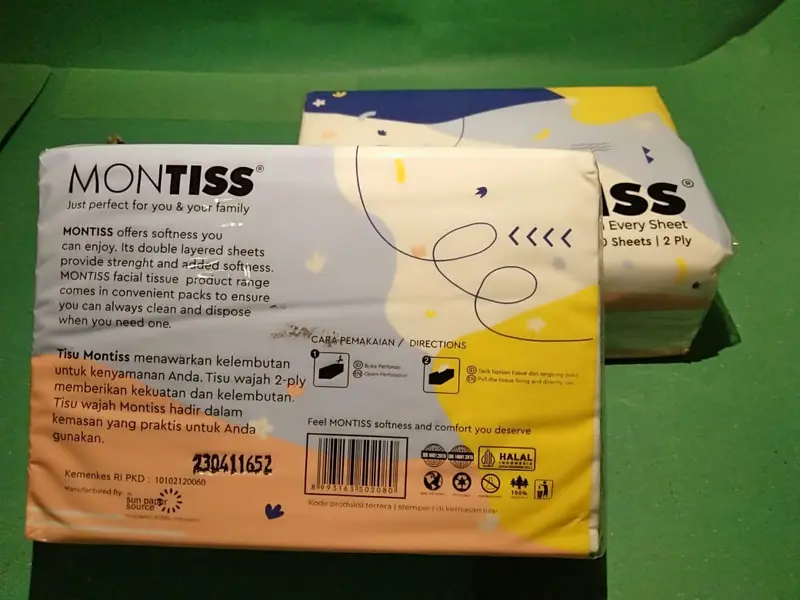 TISU WAJAH MONTISS SOFTNESS 2 PLY 120 SHEET (1PCS) Tissue ramah lingkungan garasi 1