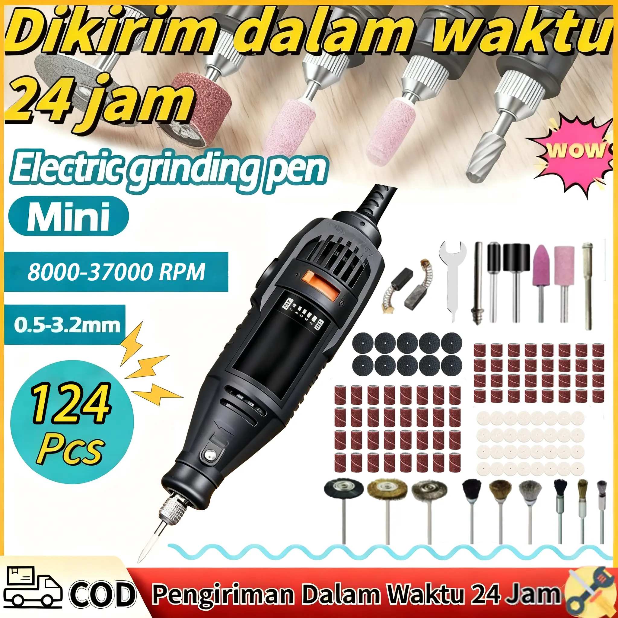 Victool Gerinda Mini Listrik Multifungsi Alat Ukir Kayu & Poles Engraver + Amplas Kecepatan Tinggi Cocok untuk Kerajinan & DIY - COD-Dikirim dalam waktu 24 jam
