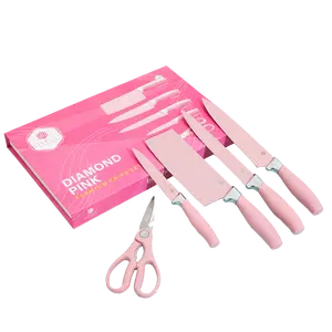 LIBBENS Pisau 1 set Pink dan Ungu Stainless Steel