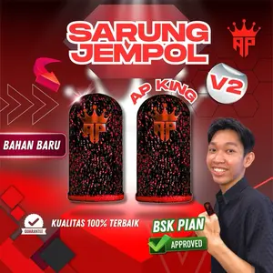 (Sarung Jempol AP King V2 X BSK Pian) Aksesoris Gaming Anti Keringat, Logo Reflectif Hologram & Licin Banget Untuk Game Free Fire & Mobile Legends By Andra ST