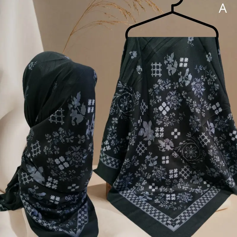 Segiempat voal motif , hijab voal premium 8