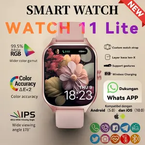 Official Smartwatch Watch 11 Lite 2.19"HD AMOLED Display NFC Waterproof Bluetooth Call Smartwatch wanita pria wireless charging Dan Ganti Wallpapper Jam Tangan Smartwatch Jam Tangan Wanita