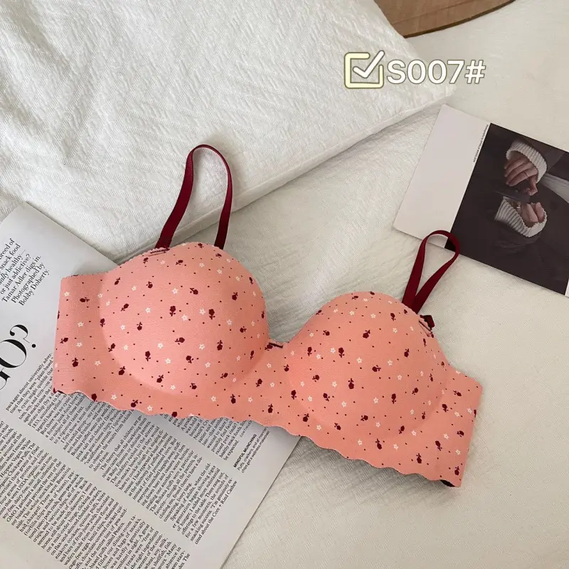 Missoofficial.id BR1932 Bh Bra Wanita Tanpa Kawat Seamless Bralette Elastis Pakaian Dalam Polkadot Busa Tipis 7