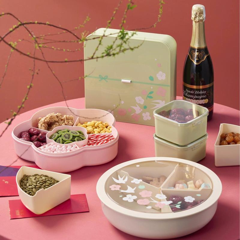   MẪU MỚI Tết  Inochi Khay Đựng Bánh Kẹo Tết INOCHI Hộp Mứt Haru Chất Liệu Nhựa ABS An Toàn Kháng Khuẩn 