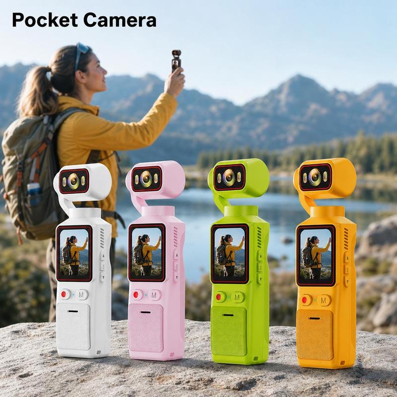 Máy quay hành động 2K HD với ống kính xoay, màn hình cầm tay và kết nối Wi‑Fi…