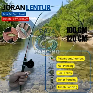 [Terlaris] Joran set lentur wader 100cm (kayu hitam)