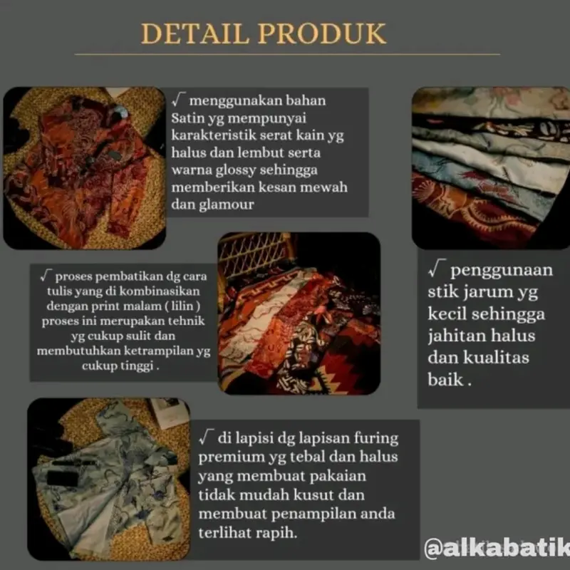 kemeja batik tulis pria lengan pendek dalam lapis furing katun satin motif burung Katun Lembut Mewah Kain 3