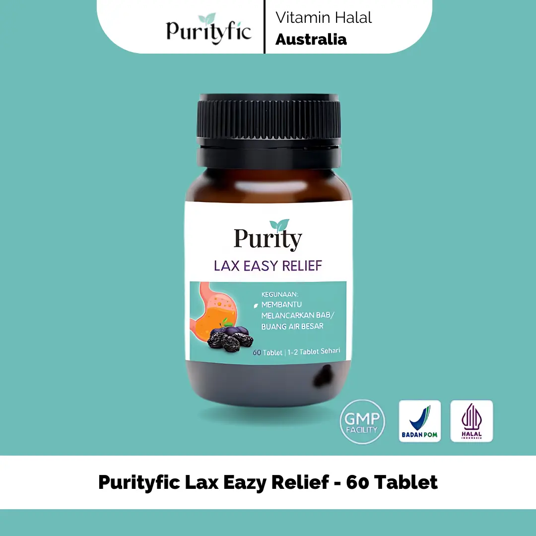 Vitamin Australia Alami Purityfic Lax Easy Relief BPOM & Halal 60 Tablet