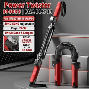 Power Bender 30 KG - 50 KG Alat Olahraga Untuk Pembentuk Otot Lengan Perut Dan Dada Latihan Power Twister Adjustable 24CM - Outdoor