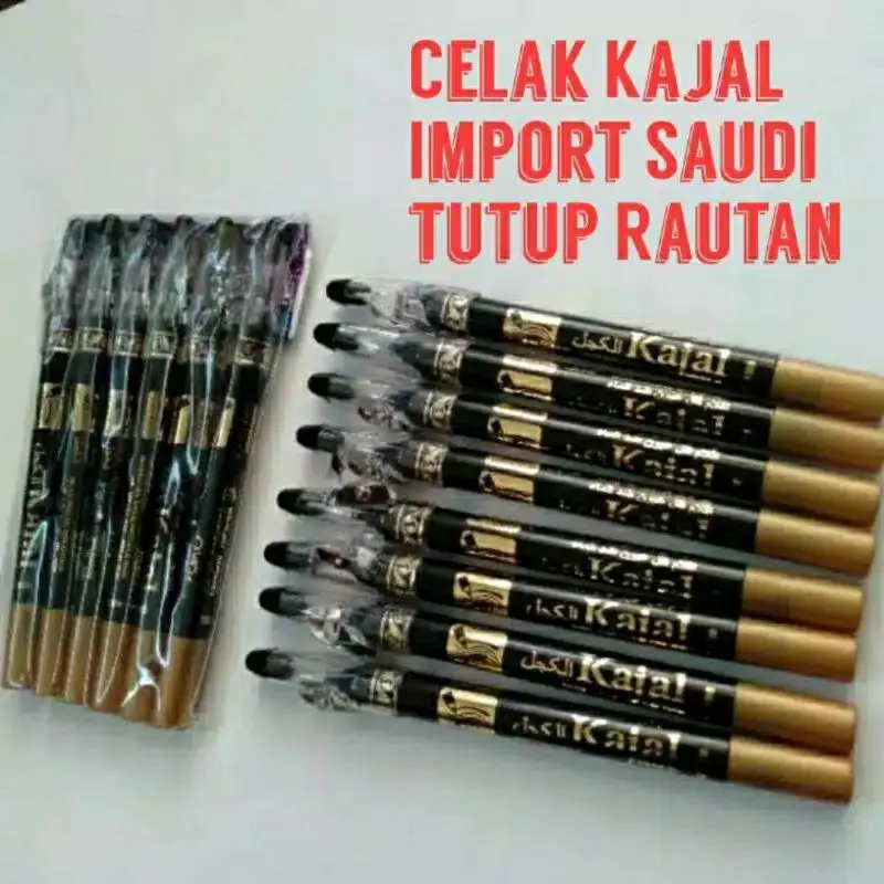Celak kajal Pensil Waterproof Warna Hitam Celak Mata arab Celak kajal Eyeliner Kosmetik