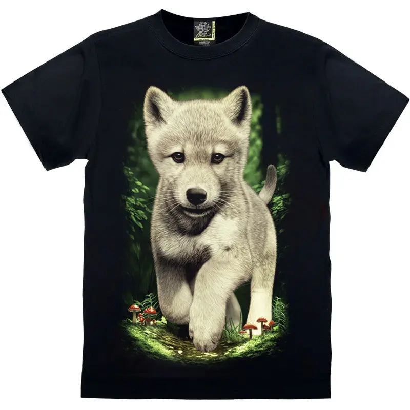 Kaos cetak bahan katun dengan motif anak singa, lengan pendek, leher bulat, unisex, gaya modis dan serbaguna kaos singa  original 4