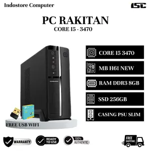 PC Rakitan Intel Core i5 3470 RAM 8GB SSD 256GB H61 Motherboard Windows Professional Garansi 1 Tahun