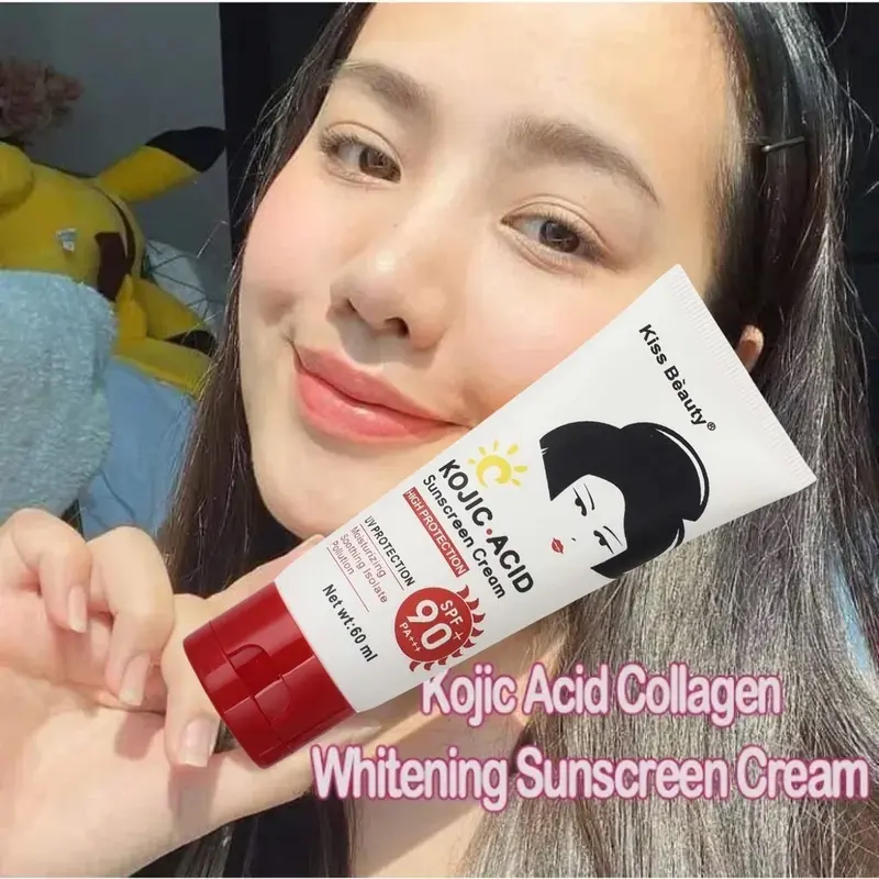 SPF90 PA+++ Kojic Acid Sunscreen tabir surya Body Sublock Wajah & Badan Sunscreen Cream 60g Fade Spots Sun UV Protection Repair Moisturizing Skin Krim Sunscreen Wajah Tubuh 0