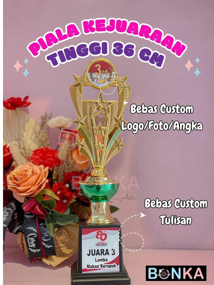 Gambar Piala Throphy Kejuaraan Tinggi 36 cm Bebas Custom Tulisan Foto Angka dan Ucapan - Angka dari Bonekahandmadesukasuka Kab. Sukoharjo Tokopedia