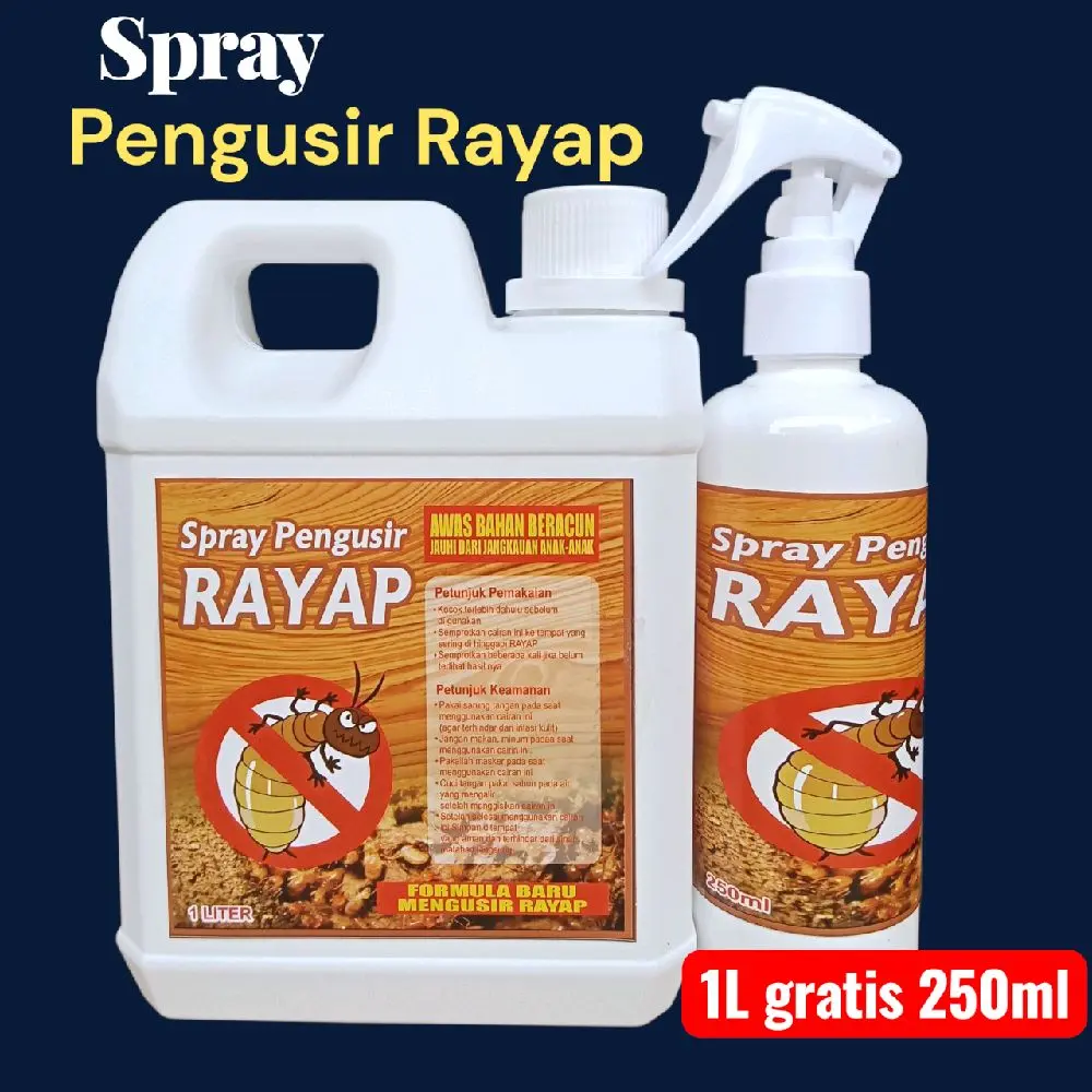 SPRAY Cairan Pembasmi Rayap Kayu Rayap Rumah 100% Paling Ampuh Siap Pakai 1L Gratis 250ml