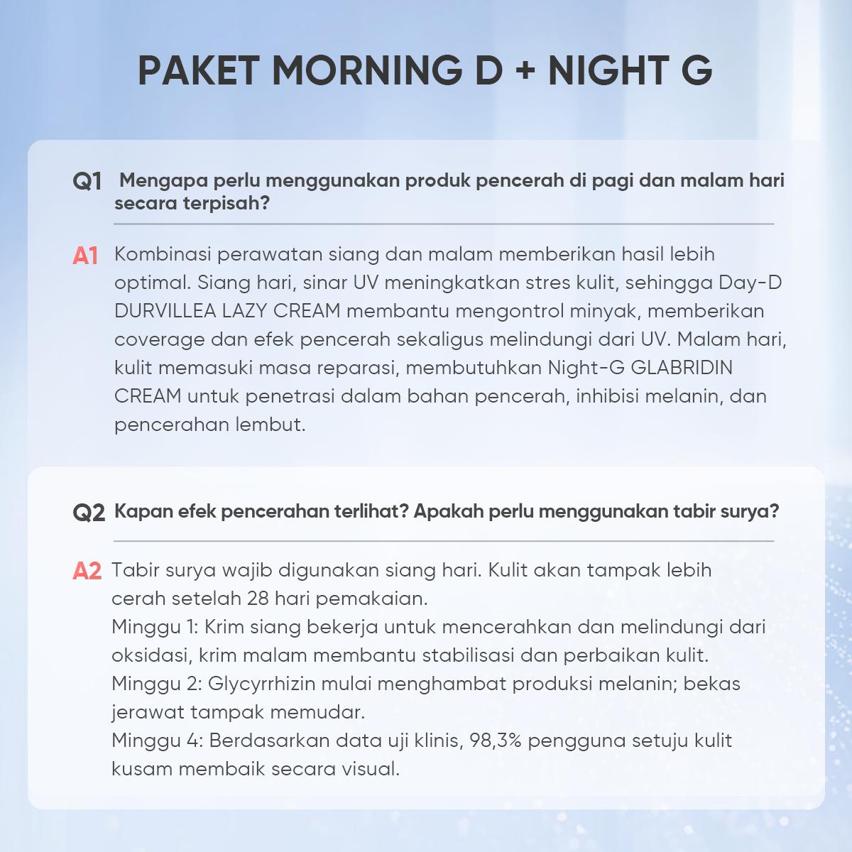 GMEELAN Durvillea Polypeptide Pemulihan Krim Malas 30g +Glabridin Pearl Peptide Brightening Cream 30g