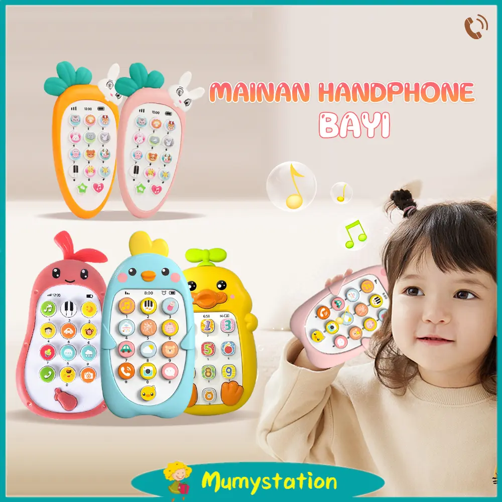Mumystation Mainan Handphone bayi /Telepon Pendidikan Awal dengan Lampu Musik