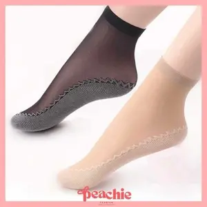 PEACHIE | KK772 Kaos Kaki Pendek Transparan sock Motif Wanita Kaus Kaki Pendek Wanita Ankle Semata Garis polos Bunga