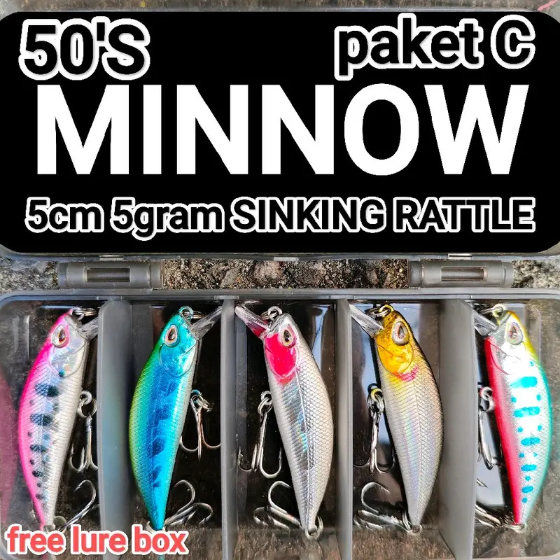 paket umpan casting MINNOW SINKING 5cm 5gram free box 3