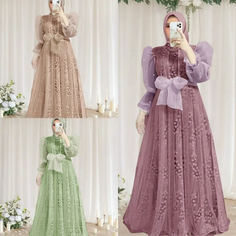 Dress Brukat Alysa Busui Dress Wanita Terbaru Dress Kondangan Wanita Fashion Muslimah Busana Muslim Wanita Bisa Cod 5